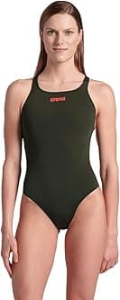 Arena Solid Swim Pro Team Damen-Badeanzug, Schnelltrocknender, Sportlicher Schwimmanzug aus MaxLife Eco-Gewebe mit Maximaler Chlorbeständigkeit und UPF 50+ UV-Schutz