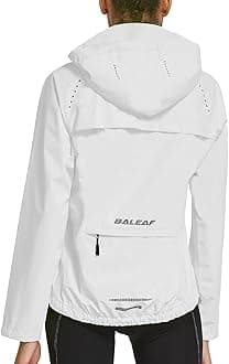 BALEAF Women's Rain Jackets Waterproof Windbreaker Windproof Running Lightweight Cycling Jackets Reflective Packable Hooded
