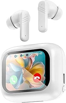 Active Noise Cancelling Earbuds ANC with Smart Touch Screen, Blue Tooth Ear Buds Earphones for iPhone Android TWS True Wireless Bluetooth Earbuds, Sports Workout Gym Running In Ear Headphones for Men