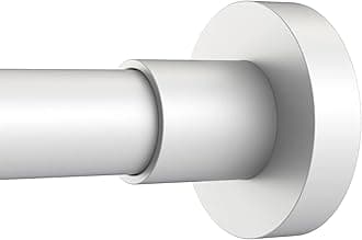 Shower Curtain Rod 43-73'', White, SUS 304
