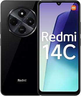 Redmi 14C 4GB 128GB Black, Android Smartphone, 2.0GHz, 6.9" Screen, 50MP AI Dual Camera, 5160mAH Battery, 18W Fast Charge (UK Version + 2 Years Warranty)