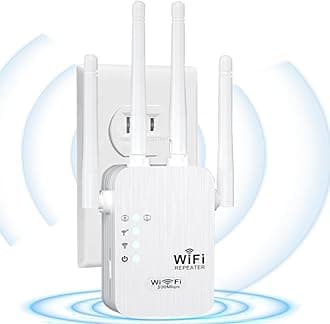 Sukiiter WiFi Extender, WiFi Booster, WiFi Repeater, 4 *Antennas Covers Up to 3800 Sq.ft and 45 Devices, Internet Booster - with Ethernet Port, Quick Setup, Home Wireless Signal Booster - 2025 Newest