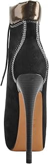 Richealnana Women's Platform Lace Up Stiletto Heel Ankle Boots