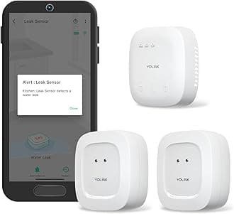 Water Leak Detection Starter Kit, w/SpeakerHub Audio/Talking Hub & Water Leak Sensors, LoRa Up to 1/4 Mile Open-Air Range, SMS/Text, Email & Push Notifications, w/Alexa, IFTTT, Home Assistant