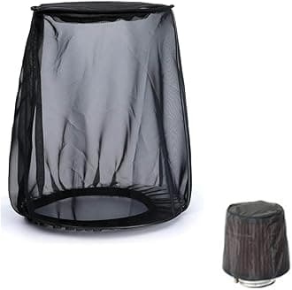 Air Filter Cleaner Kits, Motorcycle Waterproof Air Filter Rain Sock Dustproof Protective Cover Fits for Harley (Size S), Black#S