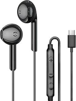 USB C Earbuds Wired Ear Buds for Samsung Galaxy S25 S24 S23 S22 S21 S20 Ultra FE A16 A17 A26 A36 A53 5G A56 Z Fold 6 USBC in-Ear Headphones Wired Type C Earbud Earphones Headsets with Mic