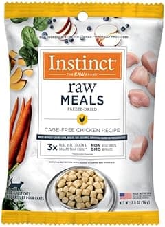 Instinct Freeze Dried Raw Meals Grain Free Cage Free Chicken Recipe Cat Food, 2 oz.