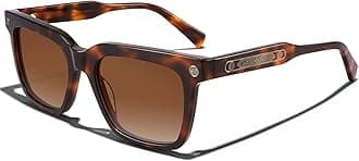 CARFIAAcetate Polarised Mens Sunglasses UV Protection Retro Square Eyewear for Driving Outdoors with Metal Rivets