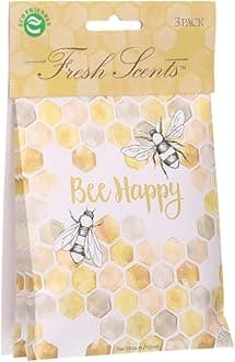 Fresh Scents Scented Sachet Packet | Bee Happy | Air Freshener Bags for Drawers, Closets, Cars | 3 Pack | Long Lasting Home Fragrance