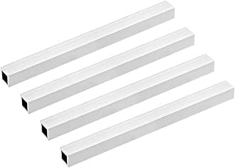 uxcell 6063 Aluminum Square Tube, 15mmx15mmx1mm Wall Thickness 200mm Length Seamless Straight Pipe Tubing 4 Pcs