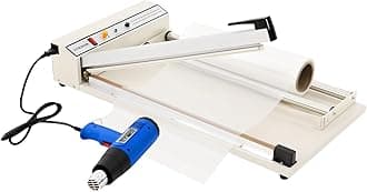 24" Shrink Wrap Machine, 530w Sealing Machine with Heat Gun Vacuum Sealers, 572-968℉ Heat Sealer Machine, Shrink Film Shrink Wrap Sealer Compatible with PVC POF PP PE Film