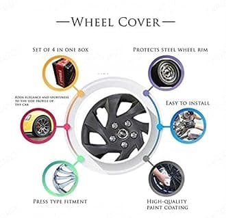 CARIZO 17 Inch Wheel Cover Cap (Design - GV 17 DC, Pack of 4) Compatible with Mahindra Scorpio N (2022)