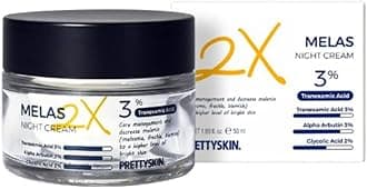 PRETTYSKIN Melas 2X Night Cream for Dark Spots, Uneven Skin Tone & Texture – Hydrating Facial Moisturizer with Tranexamic Acid, Alpha Arbutin & Glycolic Acid, 1.69 fl oz