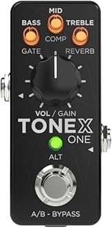 IK Multimedia TONEX ONE Amplifier/Cab/Pedal Modeler Stereo Amp/Cab/Effect Modeling Pedal for Guitar and Bass with 20 Tone Model Slots, 3-band EQ, Onboard Effects, USB Audio Interface