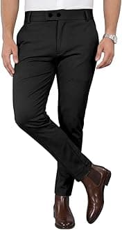 Mehrang Men's Stretchable Stretchable Formal Pant Trousers | Stylish Slim Fit Men's Wear Trousers for Office or Party | Polycotton Knitted Fabric