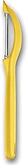 VICTORINOX 7.6075.8 7.6075.8 Peeler, Dishwasher Safe, Sharp Vertical Peeler, Wavy Blade, Yellow, Ergonomic Handle for Easy Grip