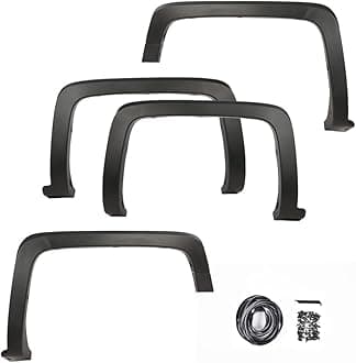 ANDPLAY Fender Flares 4PCS Compatible with Chevy Silverado 1500 2014-2018 Fit Silverado 2500HD 3500HD 2015-2019 (Only fit models with fleetside bed Not for dually models) Black