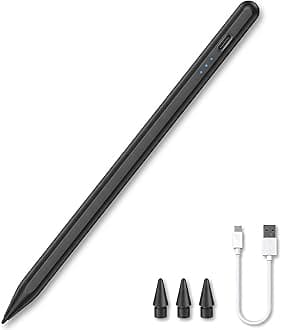 JDB A16 Stylus Pen for iPad, 3X Fast Charge,Tilt Sensitivity & Palm Rejection Active Pencil Compatible with 2018-2025 Apple iPad Pro 11/12.9 /M4, iPad Air 3/4/5/M2/M3,iPad mini 5/6