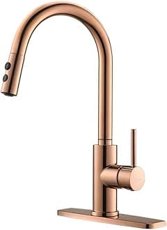 RULIA Copper Rose Gold Kitchen Faucet, Kitchen Sink Faucet, Sink Faucet, Pull-Down Kitchen Faucets, Bar Kitchen Faucet, RV Kitchen Faucet, RB1025