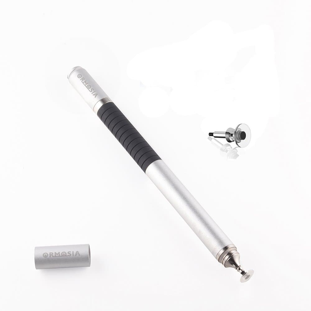 Ormosia Precise Point Stylus Pen Version 2.0 Dual Purpose [Touch Control] [Water-Based] for All Capacitive Touch Screen Smartphones,Tablets PC(Silver)