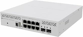 Mikrotik CRS310-8G+2S+IN 8 Port Aluminium White Network Switch for Desktop, Laptop, Server, Printer, Network Storage