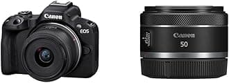 Canon EOS R50 + RF-S 18-45mm & 55-210mm Lenses + RF 50mm STM - Compact & Lightweight for EOS R-Series