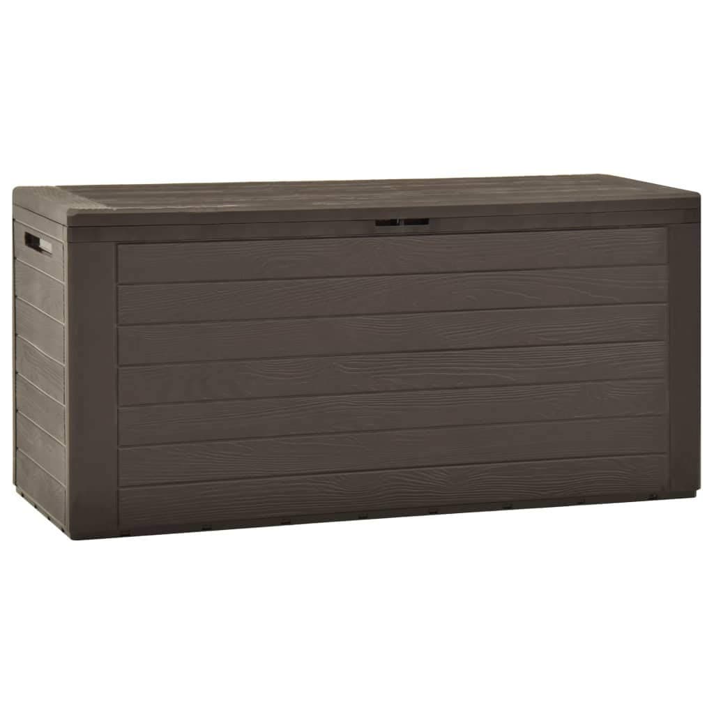 vidaXL Garden Storage Box Brown Stylish Sturdy Solid Stable Durable Outdoor Patio Terrace Cushion Deck Pillow Toolbox Chest 116x44x55cm