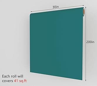 Decotalk 200"x30" Peel and Stick Wallpaper Teal, Blue Teal Wallpaper Removable, Solid Teal Wallpaper for Bedroom Wall, Teal Contact Paper for Cabinets, Teal Blue Contact Paper for Countertops