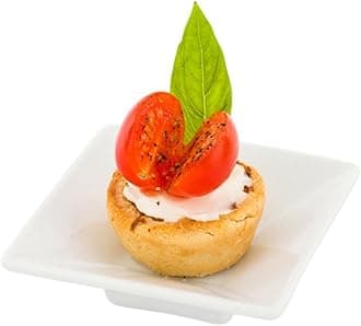 Restaurantware-3 Inch Square Mini Plates, 10 Square Small White Plates For Appetizers - Microwavable, Oven-Safe, White Appetizer Plate, Won't Chip, For Appetizers Or Desserts
