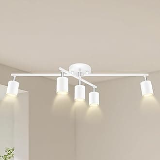 BoostArea - 5 Light Track Lighting Kit White Light 5 Way Light Center Rotating Light Head Flexible Swivel Light Head for Kitchen Living Room Bedroom GU10 Bulb Not Included