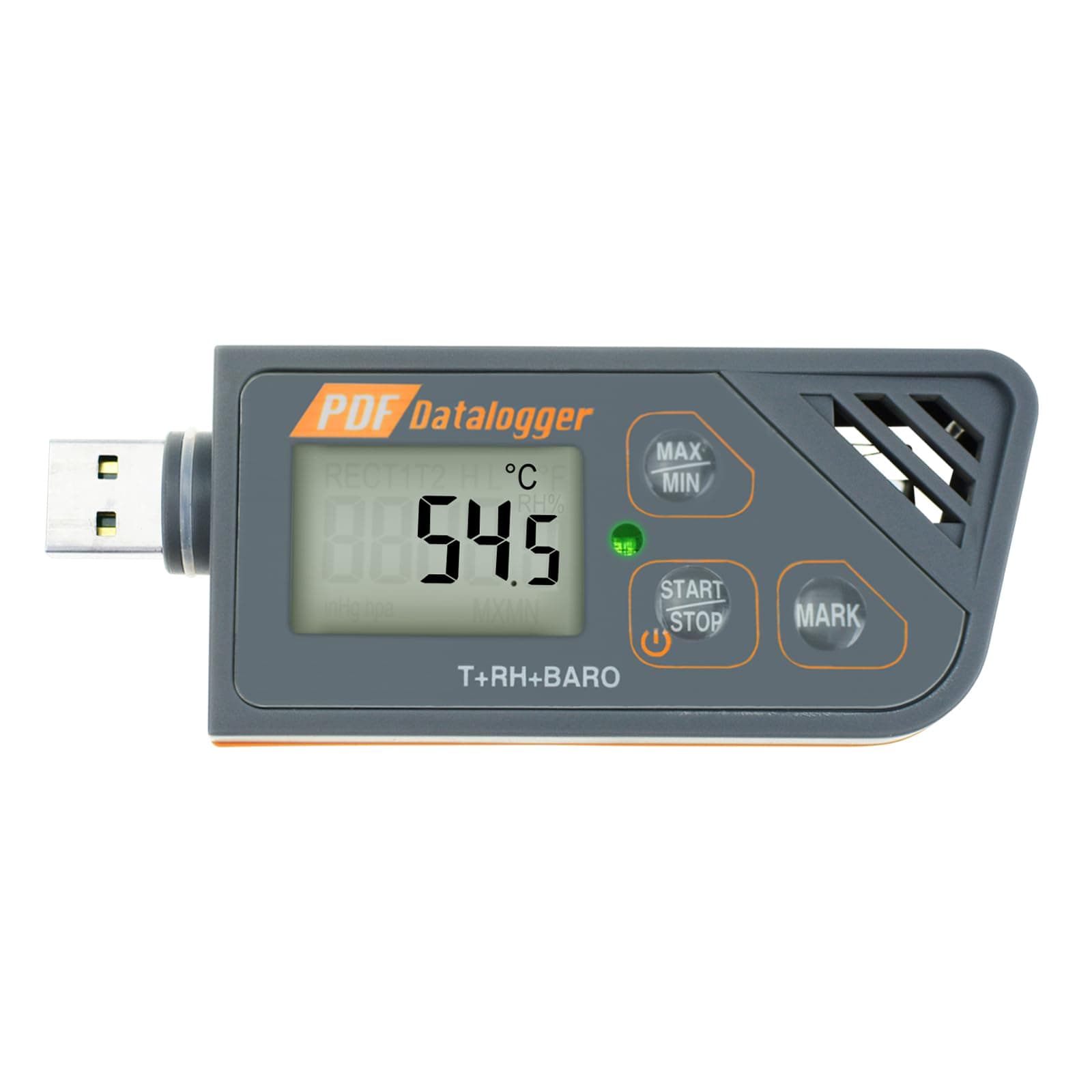 USB Temperature Logger Humidity Data Logger Barometric Recorder with Generate PDF and CSV Reports High Accuracy Cold Chain Storage IP65 Waterproof Compatible Windows XP, 7, 8, 10, 11