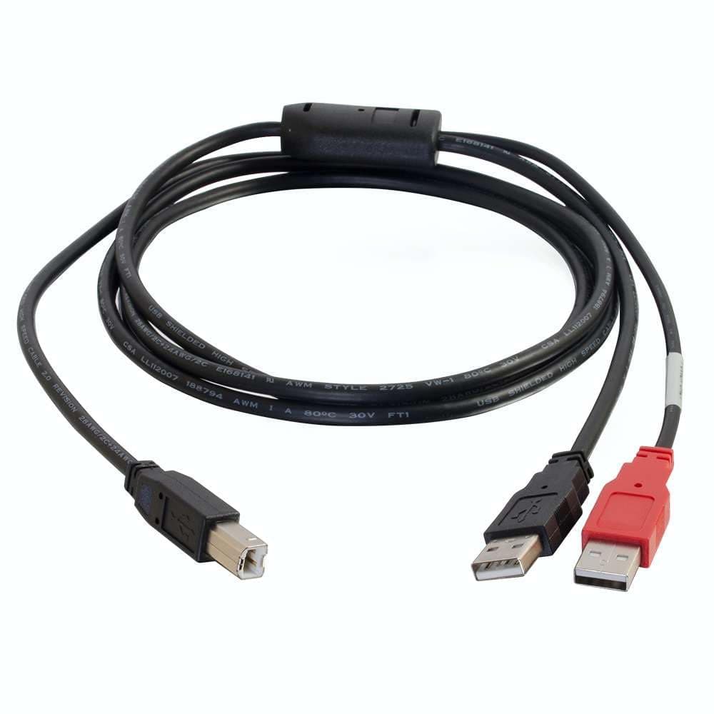 C2G "Y" Cable - USB cable - 4 pin USB Type B (M) to USB, USB (M) - 6 ft ( USB / USB 2.0 ) - molded - black [並行輸入品]
