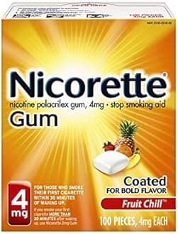 Nicorette Gum 4 mg Fruit Chill - 100 ct, Pack of 2