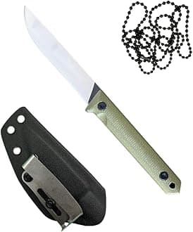 Fixed Blade, 3D Micarta Scales, EDC With Kydex Sheath, Ideal for Skinning, Survival, Camping, Hunting & Outdoors, Tactical Full Tang Knife (B_006)