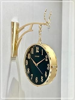 Wall Clock Non Ticking,Hanging Wall Clocks Modern Style for Home, Office, Kitchen, Bedroom, Living Room, School Decorative (W4-Gold)