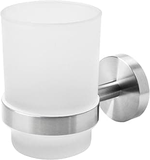 Joeji's Kitchen Stainless Steel Toothbrush Storage Frosted Toothbrush Holder Cup Large Toothbrush Holder Wall Mounted Adhesive or Screws Wall Mounted Toothbrush Holders