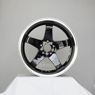 4 PCS ROTA P45 R3 18X12 PCD: 5X114.3 OFFSET:20 HB:73 BLACK WITH POLISH LIP HUGE 4" LIP