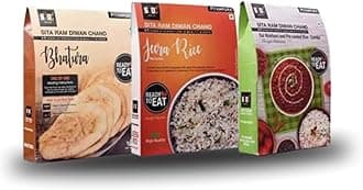 - Ready to Eat Bhatura | Jeera Rice | Dal Makhani And Pre-cooked Rice Combo 300 Gram Each| No Preservatives | No Artificial Flavors|100% Natural Ingredients|Tasty Snacks - Pack of 3