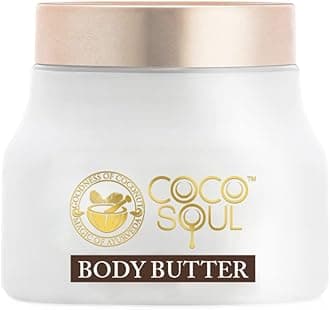 Coco Soul Body Butter with Coconut | Shea Butter & Ayurveda for Intense Moisturization | Paraben. Silicones & Mineral Oil Free | 100% Vegan | 140g