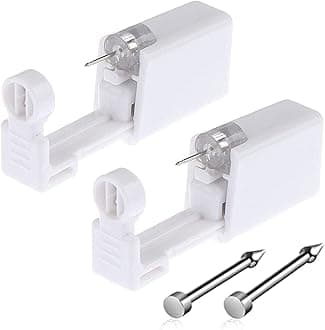 Nose Piercing Gun - 2 Pack Self Nose Piercing Kit Unit Disposable Nose Piercing Gun with Nose Stud Piercing Kit Tool for Cartilage Tragus Helix Piercing Gun Piercing Jewelry (Glossy)