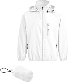 Men's Lightweight Waterproof Jacket Packable Windbreaker Running Coat