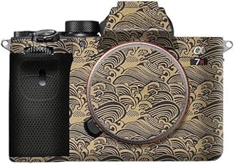 Anti-Scratch Camera Cover Skin Sticker for Sony Alpha A7RV A7R5 A7RM5 Protector Vinyl Film Skin Protective Decoration (Wave Gold)