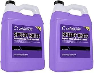 Nanoskin SPEEDY BRITE Professional Wheel & Tire Acid Cleaner 1 Gallon - Car Wash Wheel Cleaning Spray For Car Detailing | Works with Wheel Brush & Tire Brush | Melt Away Rust, Brake Dust, Road Grime