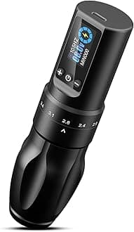 Wireless Tattoo Machine for Beginners, Professional Wireless Tattoo Gun with 7 Adjustable Strokes Length, Tattoo Pen Machine 1600mAh Power Supply for Tattoo Artists