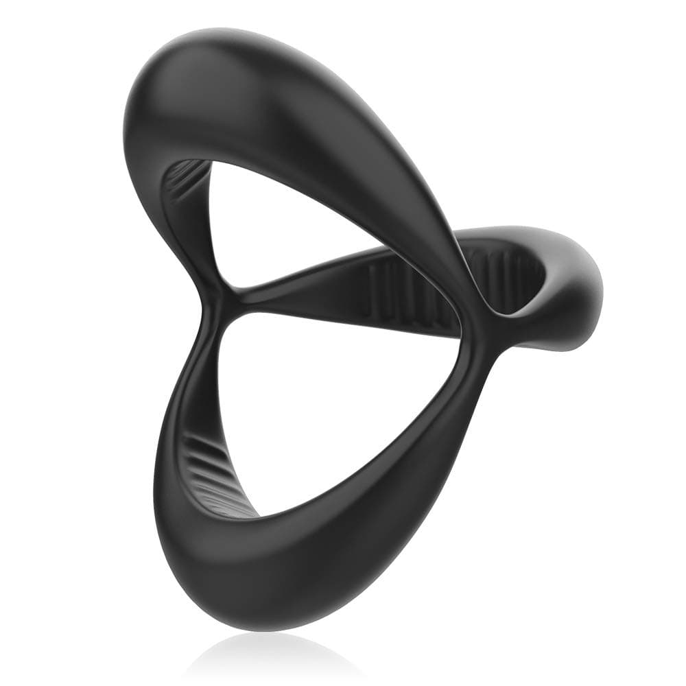 NOPNOG Silicone Ring, Elastic Rings, Delay Ejaculation Toy for Men, Black (S)