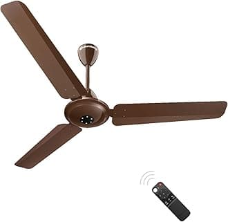 Efficio Alpha 1200mm BLDC Ceiling Fan with Remote Control | BEE 5 star Rated Energy Efficient Ceiling Fan | High Air Delivery with LED Indicators | 2 Year Warranty (Gloss Brown)