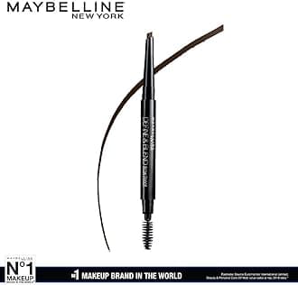 Maybelline New York Brow Pencil, With Spoolie, Long-lasting and Natutal-looking Results, Define & Blend Brow Pencil, Grey Brown, 0.16 g