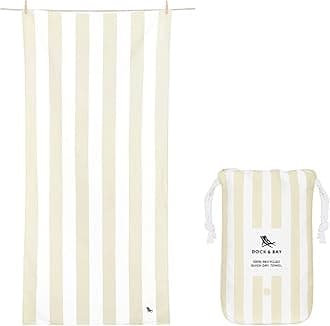 Dock & Bay Beach Towel - Quick Dry, Sand Free - Compact, Lightweight - 100% Recycled - Includes Bag - Cabana Light - Bora Bora Beige - Large (160x90cm, 63x35")