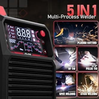 YESWELDER CT-520 Welder & Plasma Cutter, 5-in-1 Cut/HF TIG/Pulse TIG/Spot Welding/Stick, 200A TIG and Stick & 50A Plasma Cutting, 110/220V Dual Voltage Multifunctional Welding Machine