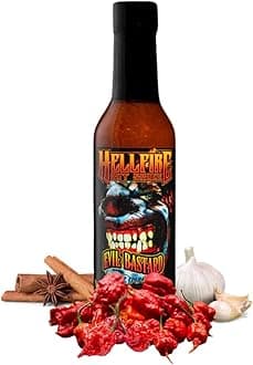 Hellfire Evil Bastard Hot Sauce, Gourmet, Smoky, Cinnamon Whiskey Infused Super Hot Sauce, 5 oz.